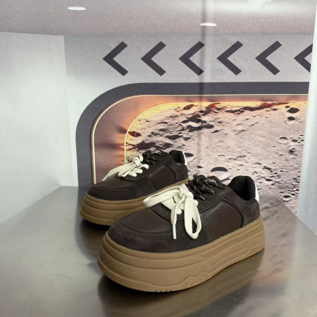 2888春夏新款2025圆头系带韩版简约休闲板鞋潮流百搭ins