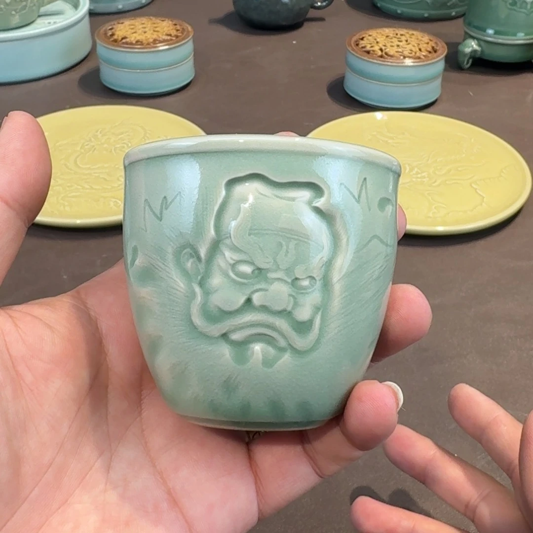 杯龙泉青瓷茶器微瑕