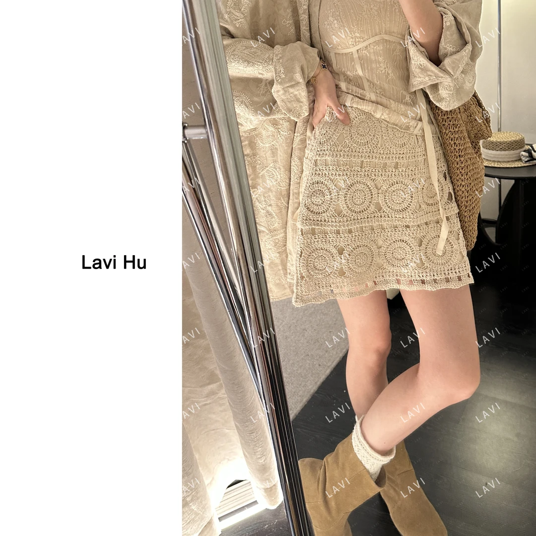 捕梦网 百搭编织镂空个性半身裙Q3739