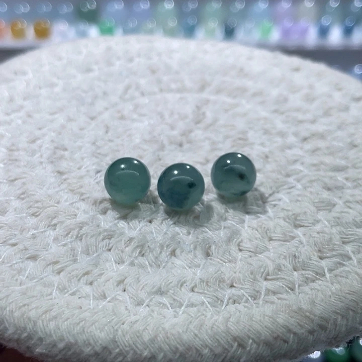 N***s翡翠散珠翡翠飘花圆珠 卡8+