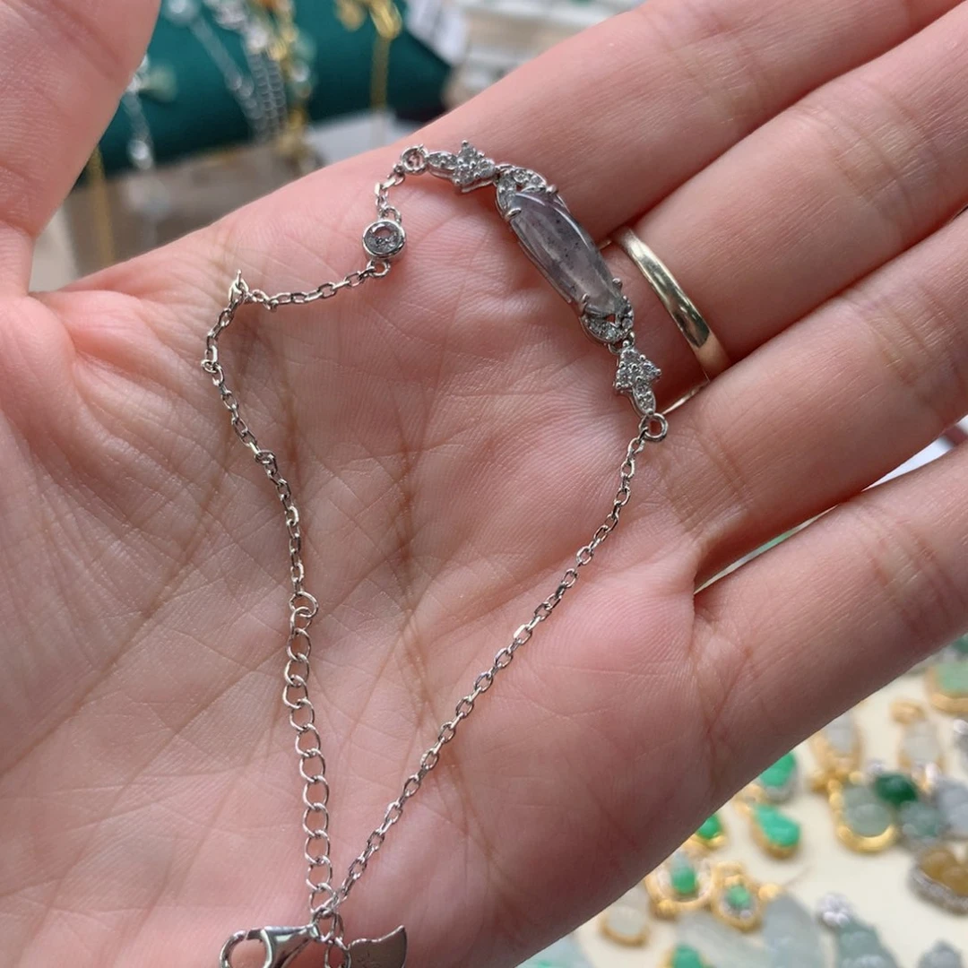 翡翠银S925镶嵌颈饰手链