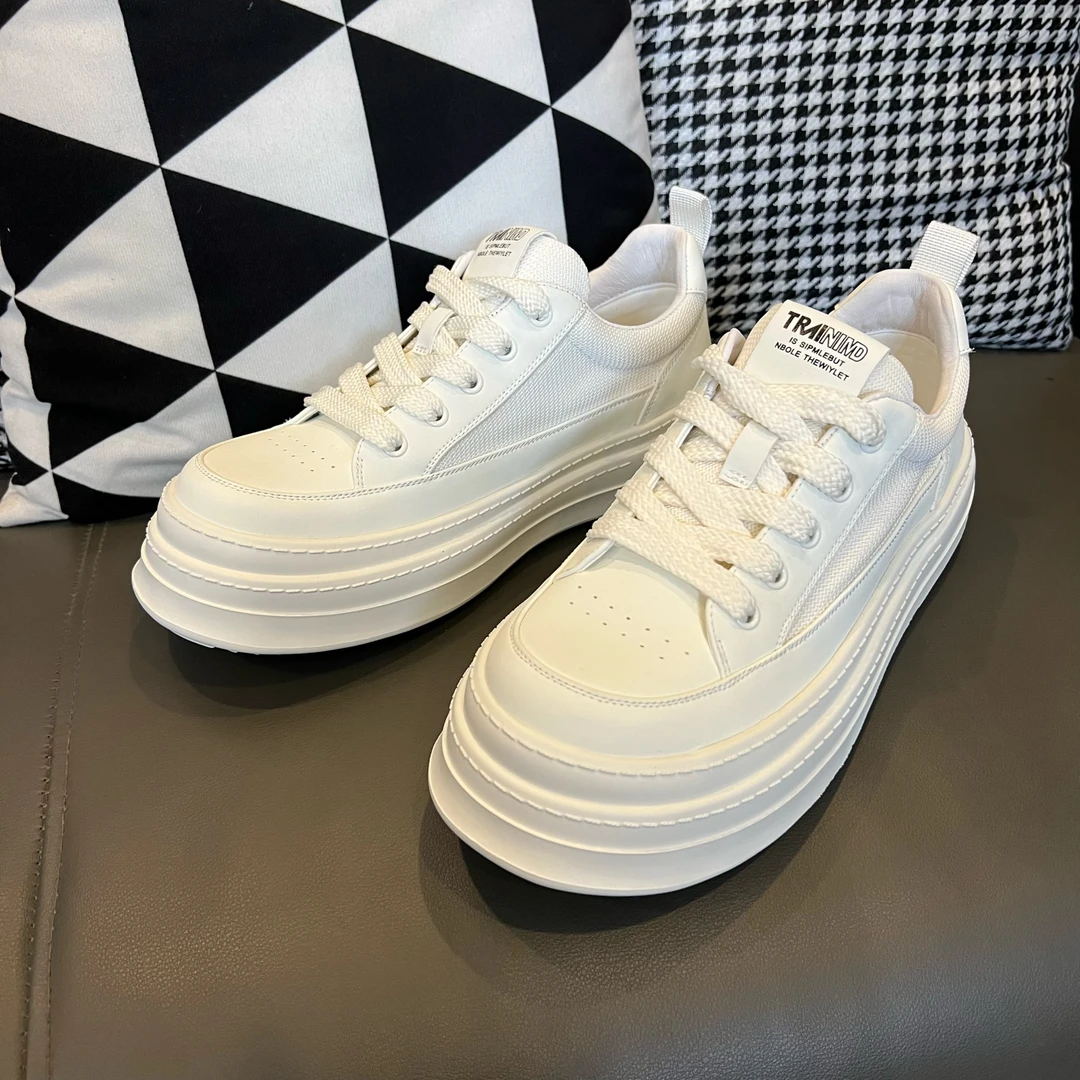 『JIA.HAO』2978&夏季休闲时尚品质牛皮拼接网面增高超轻休闲鞋