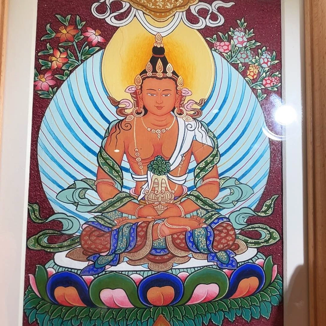 吊坠热贡手绘唐卡长寿f