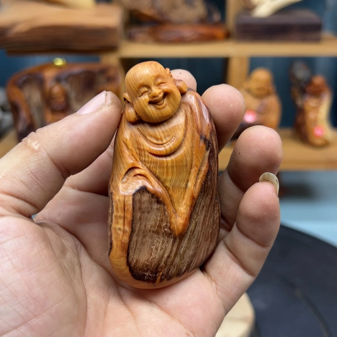 木独*戏崖柏木摆件手把件