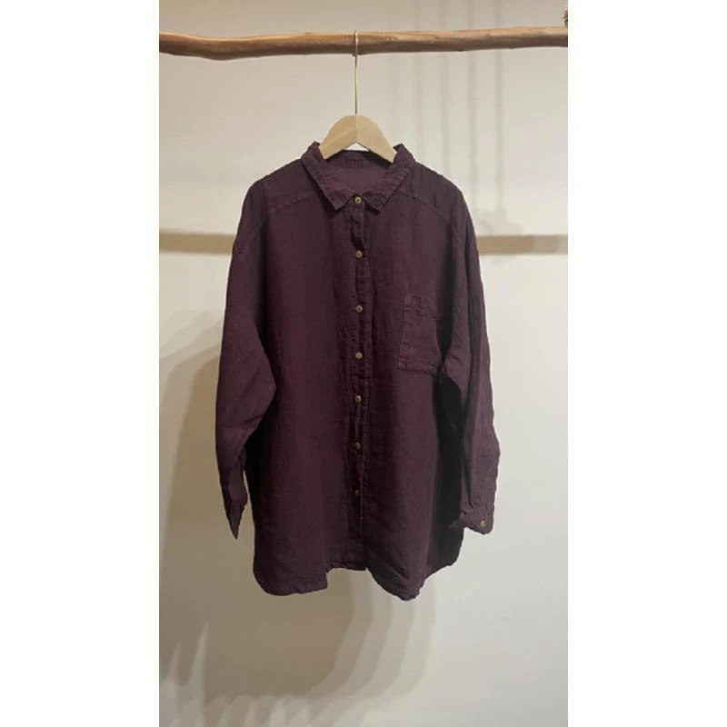 唐不染-随风双层衬衣62523/文艺纱洗亚麻衬衫清冷系禅意衣服女