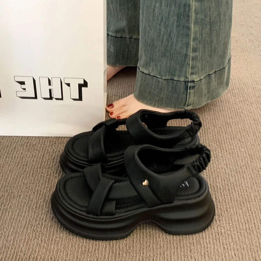 【小香风凉鞋】小众外穿罗马凉鞋百搭纯色罗马鞋胶粘鞋植鞣女仙女风