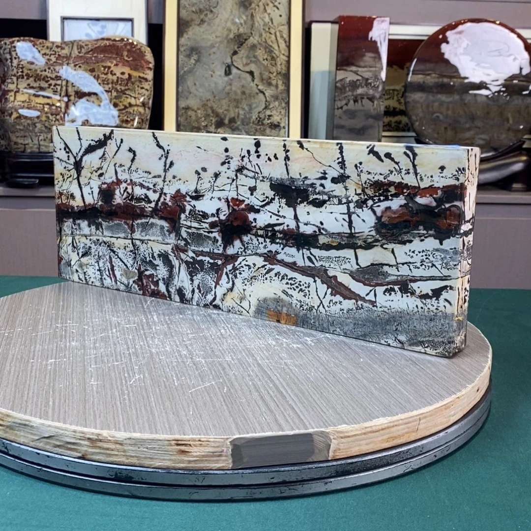 石材广西国画石草花石