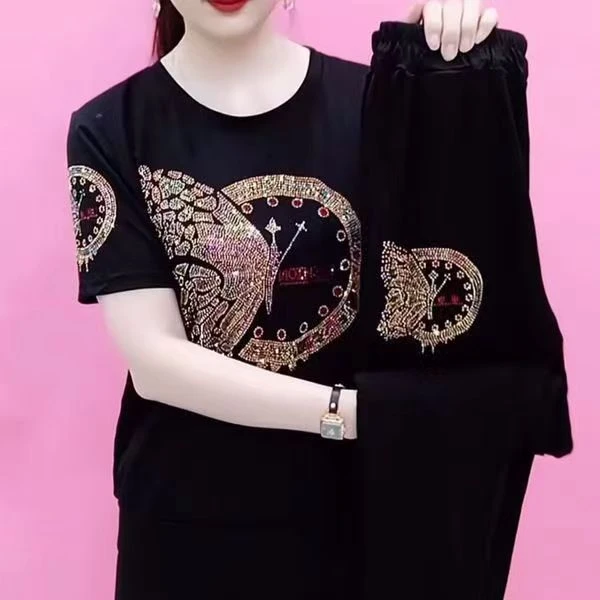 春夏季新款套装显瘦洋气时尚短袖大码气质减龄套装运动休闲百搭