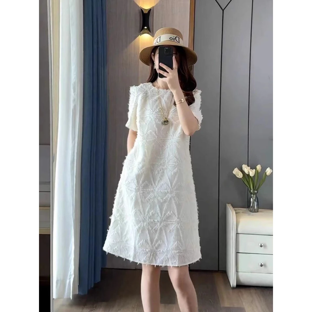 大码夏季新款法式小香风连衣裙女高级感气质名媛高端精致欧货裙子