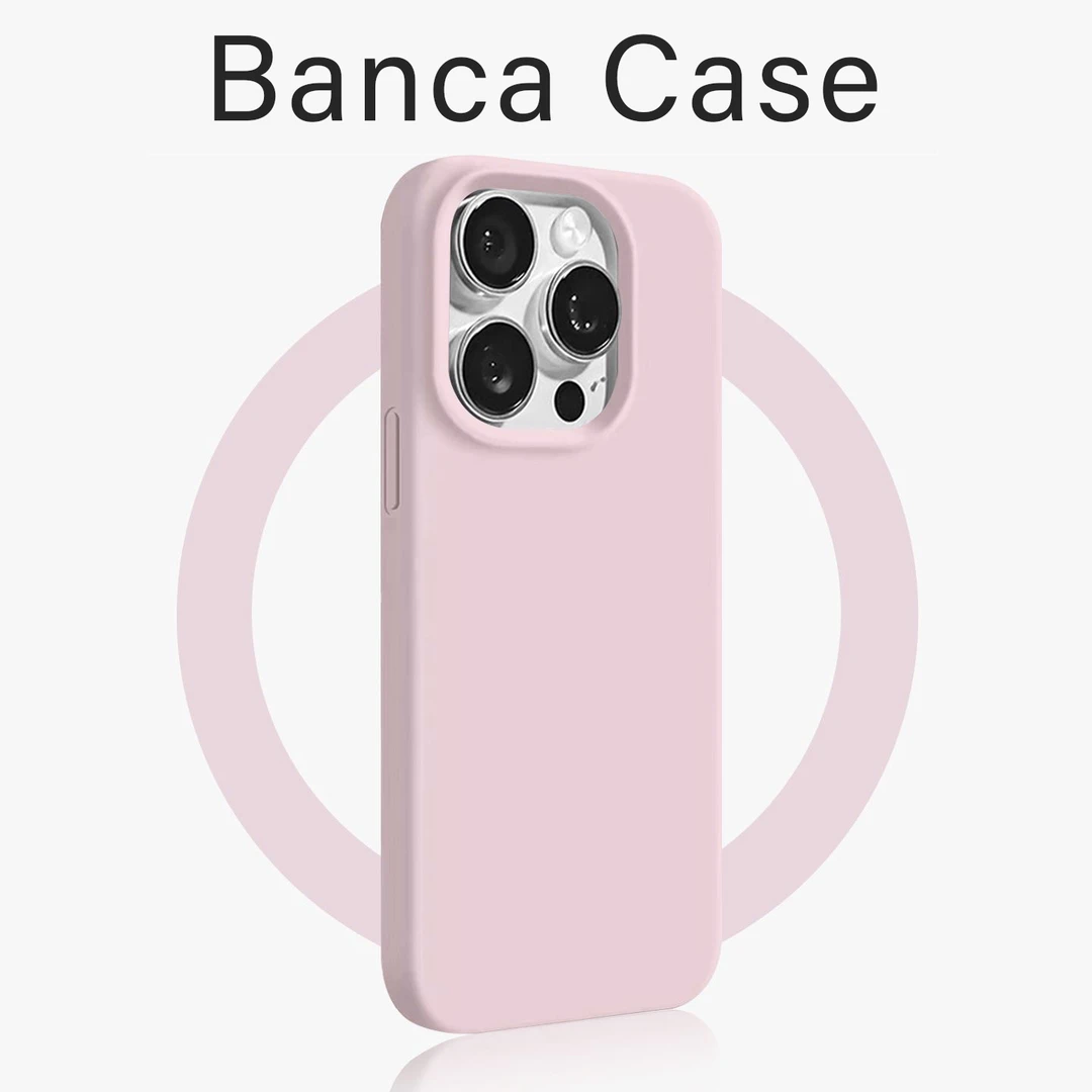 BANCA粉色糯米壳适用苹果16/15promax手机壳iPhone14/13/12肤感11