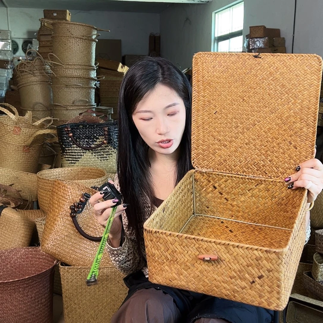 草编草编包/草编收纳盒带瑕疵