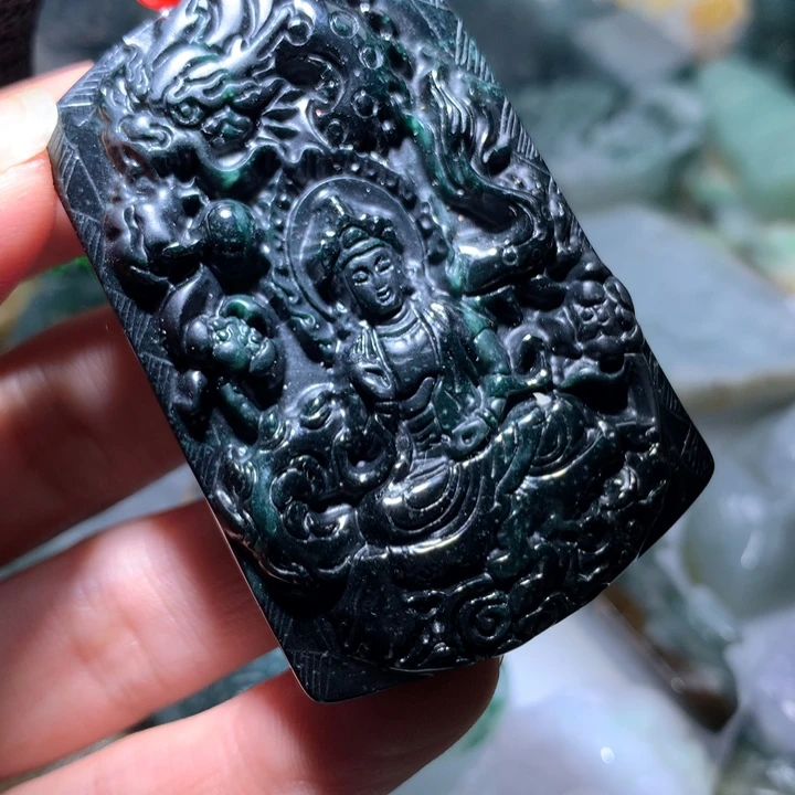 翡翠颈饰未镶嵌保真天然A货翡翠