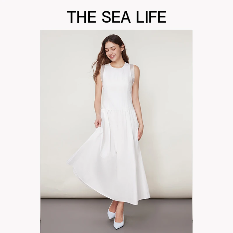 欧海一生 无袖连衣裙新款时尚简约无袖连衣裙thesealifeC190229-1