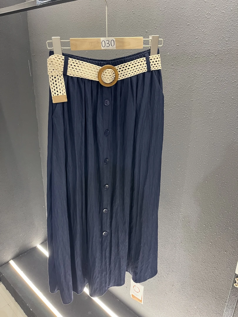 030-薄款半身裙褶皱裙子国潮新风