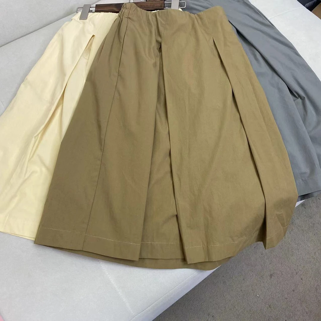 气质高腰时尚打褶A字显瘦半裙 C5665