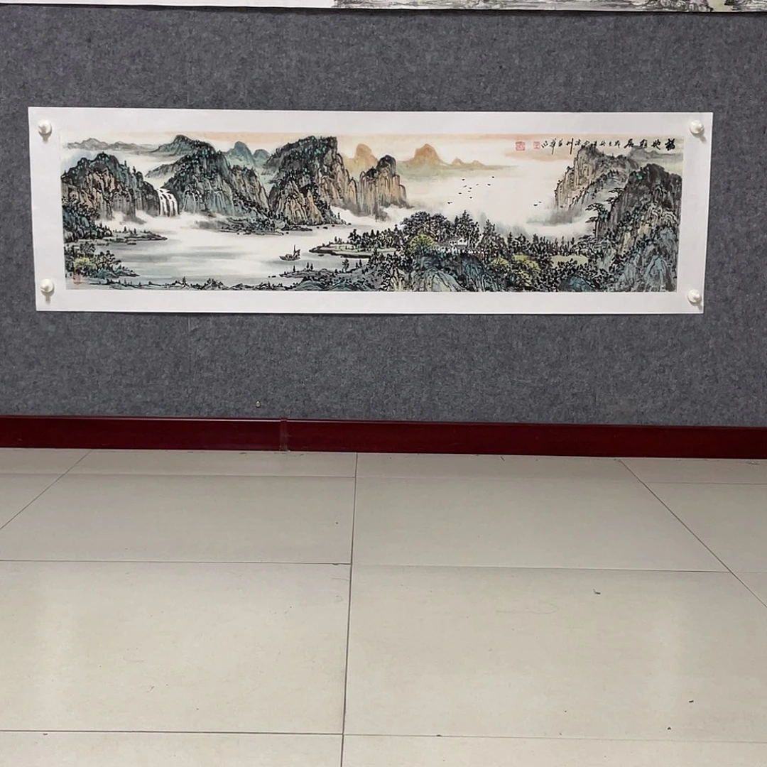 国画四尺对开138.35画芯 捡漏