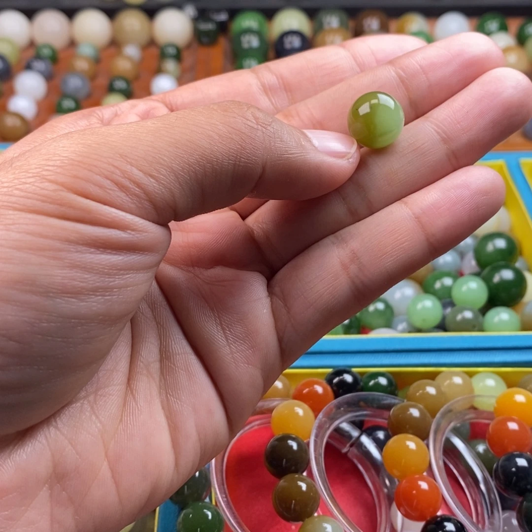 和田玉未镶嵌珠宝奇石卡12聚宝盆苹果绿y