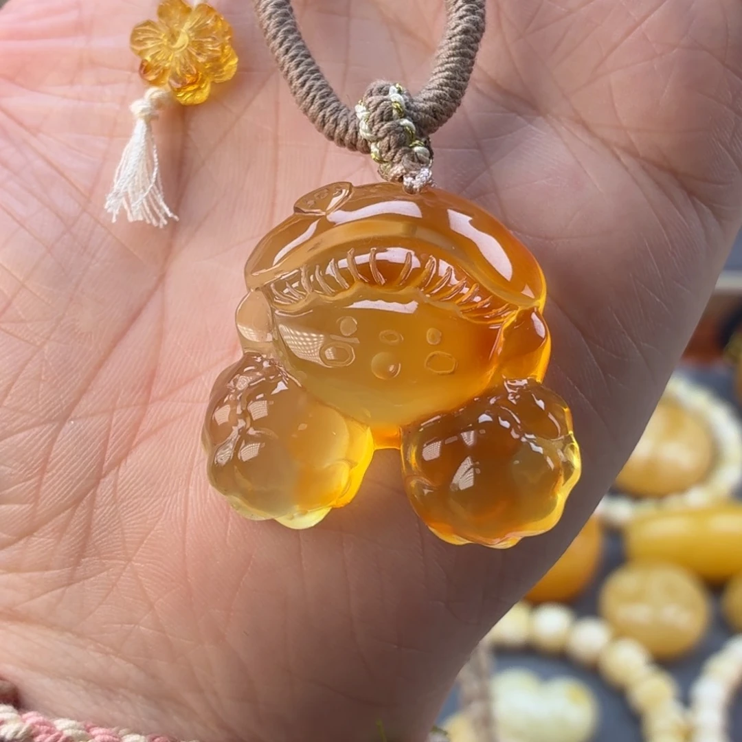 未镶嵌琥珀裸石爆米花女孩