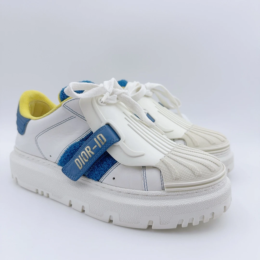 95新 DIOR/迪奥 35码/经典蓝白贝壳头板鞋/YM00605