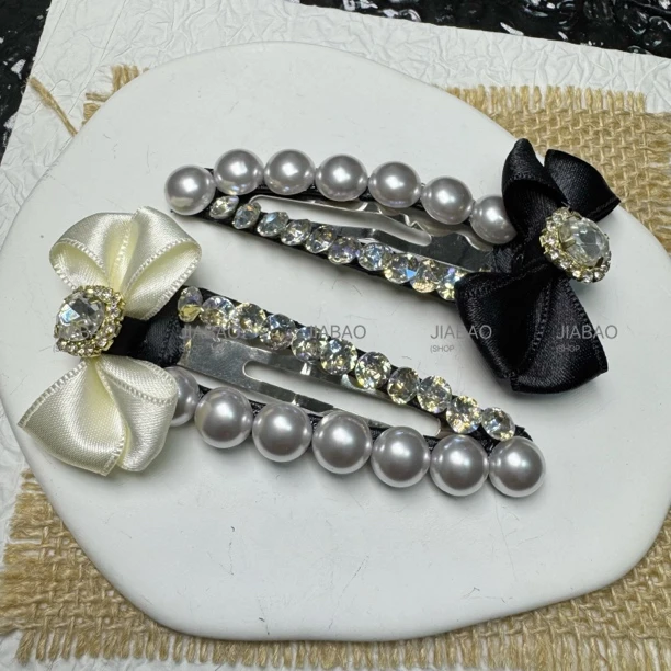 韩系东大门高级感轻奢水钻刘海边夹BB夹女百搭头饰手工