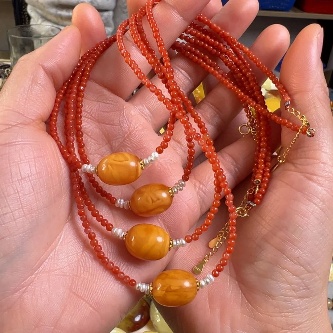 蜜蜡裸石未镶嵌多样性发一条