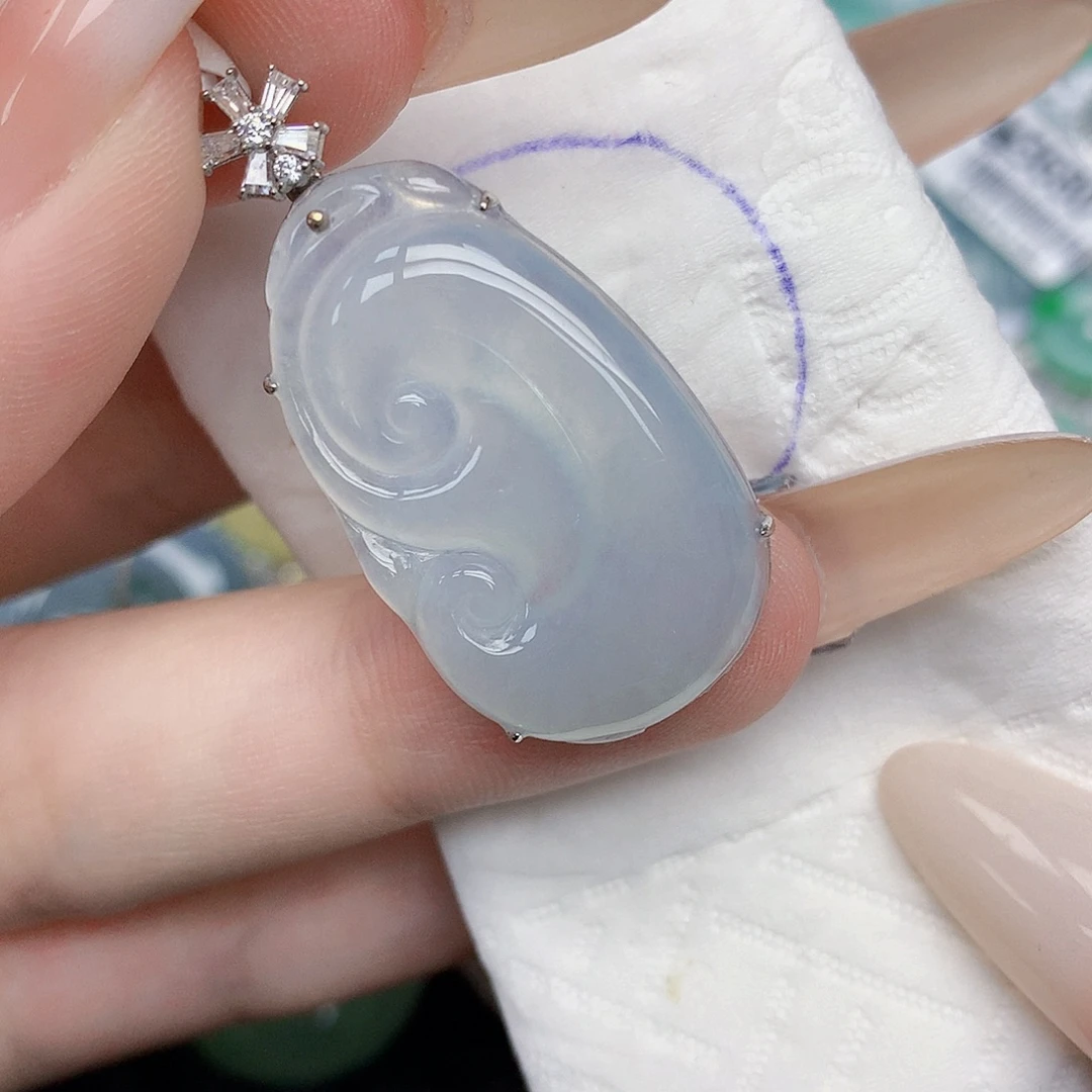 翡翠18K金镶嵌颈饰天然缅甸翡翠a货百元以上9元证书费自理