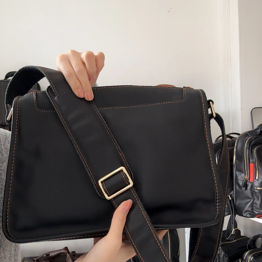 头层牛皮单肩斜挎