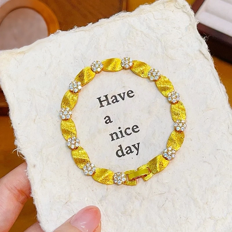 足银手链 手链 拉丝水波纹手链气质轻奢时尚百搭经典