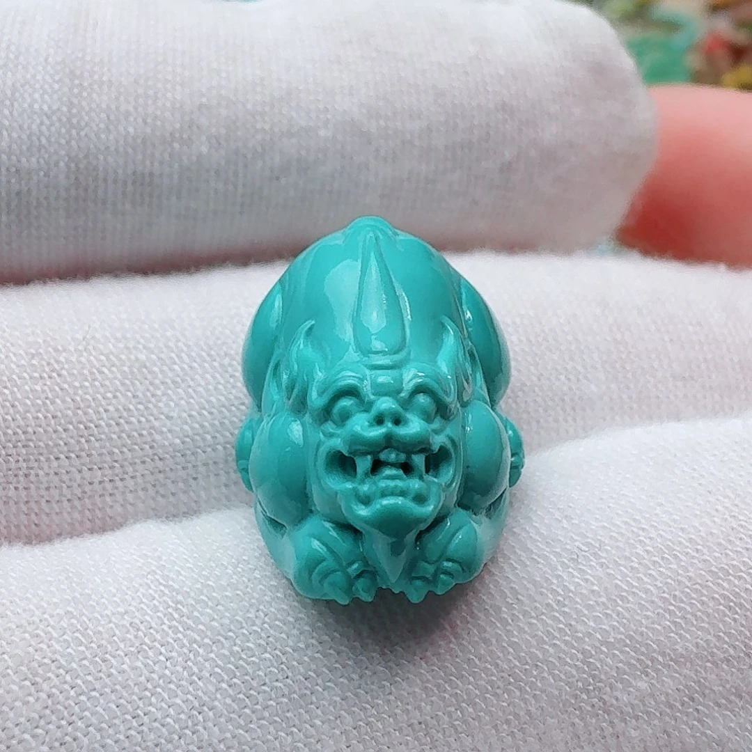 未镶嵌绿松石珠宝奇石精工饱满飞天貔貅