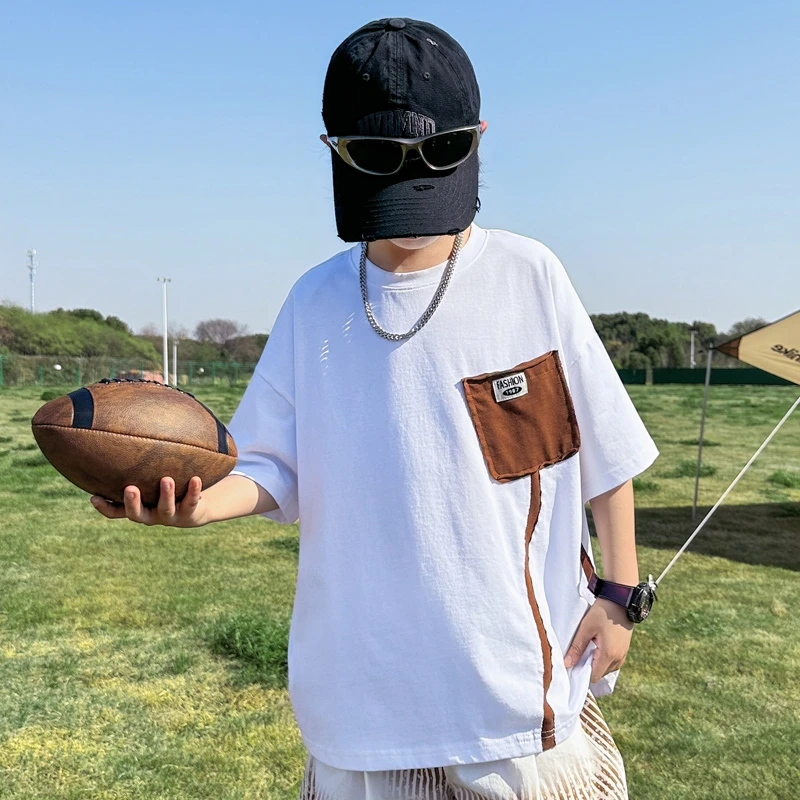 童装男童短袖t恤夏装2025新款中大童休闲夏款男孩夏季上衣儿童潮t