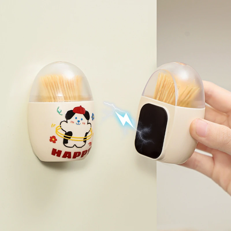 多巴胺磁吸式牙签盒 冰箱贴牙签筒家用情侣磁力鸡蛋DIY牙签收纳罐