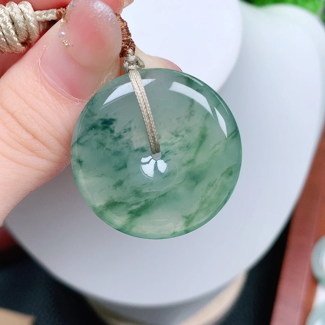 翡翠未镶嵌颈饰平安29.5-5.9