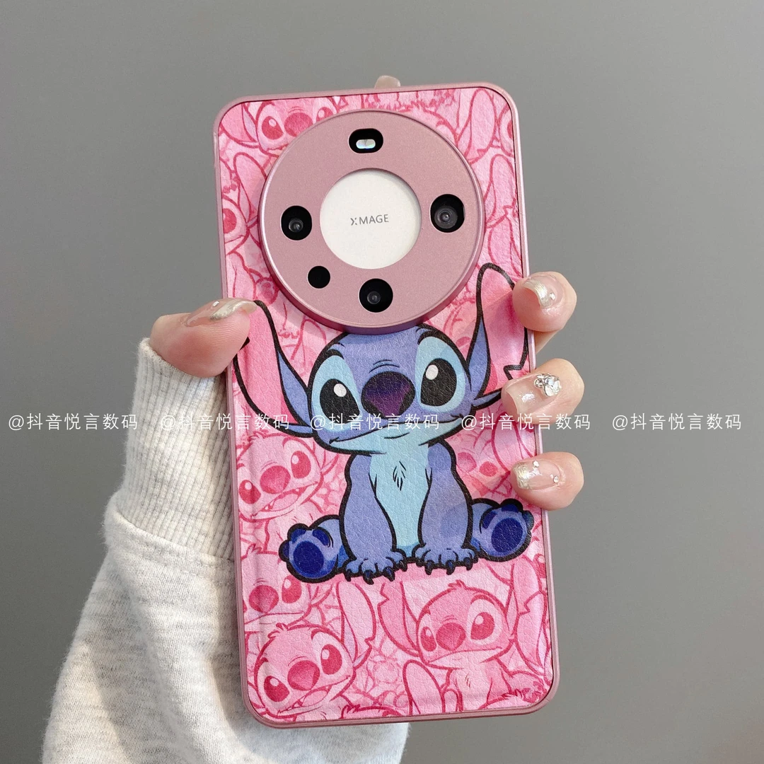 金属鼓皮适用华为mate70pro/60/50/40苹果17promax粉史迪奇手机壳