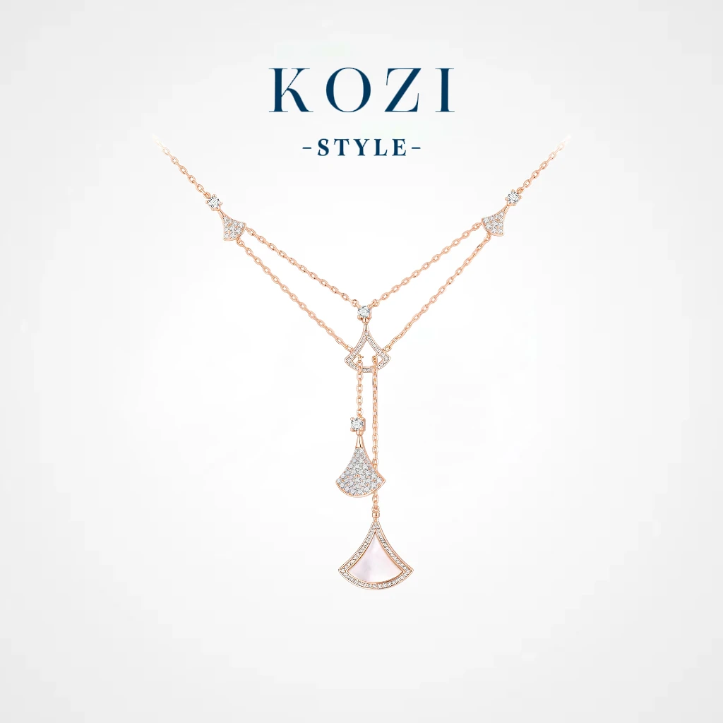 WANXI 镀K金 双层裙子项链精工版气质轻奢时尚满钻小众