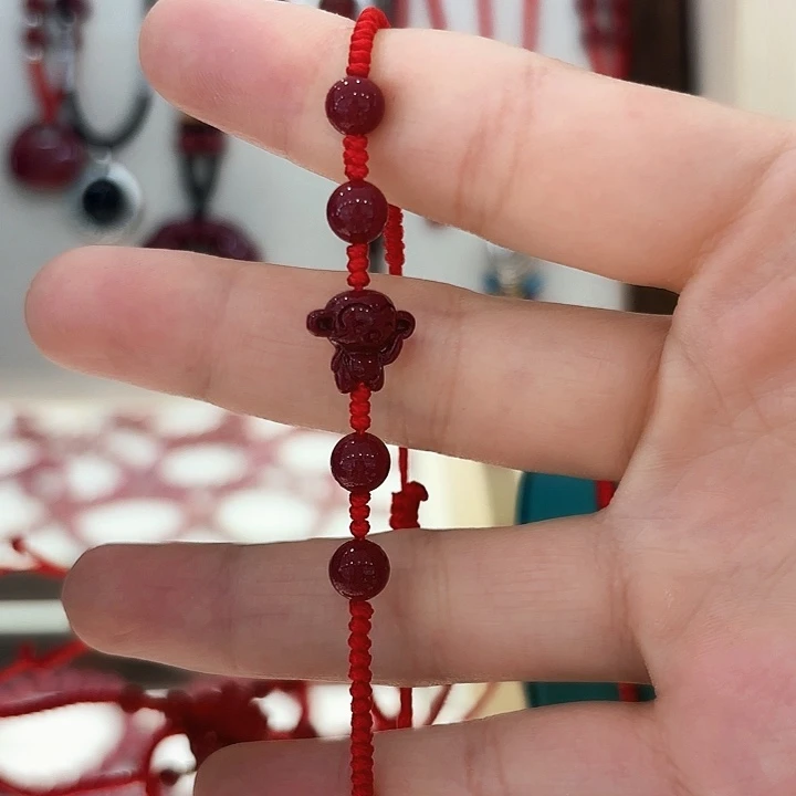 花岗石铁合金高含量朱砂属相手绳