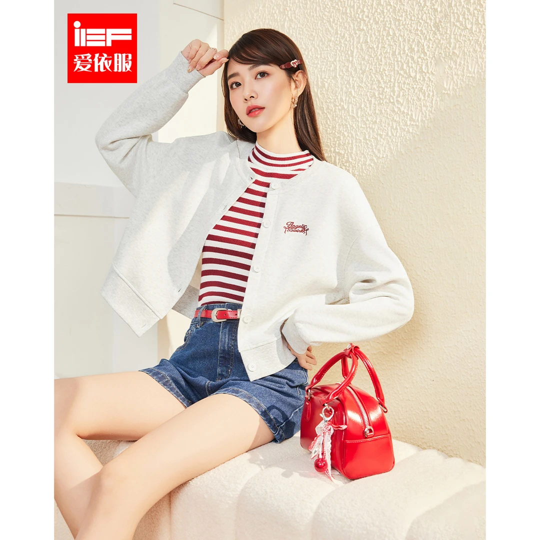 IEF/爱依服2025秋季新款韩版简约休闲运动风通勤百搭外套上衣