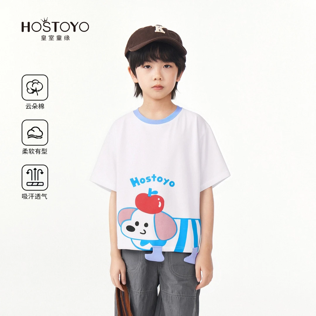 【皇室童缘】中大童2025男童夏季短袖舒适休闲T恤17230235123/5