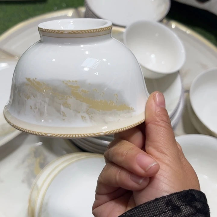 骨瓷海岸高脚碗十个微瑕4.5寸