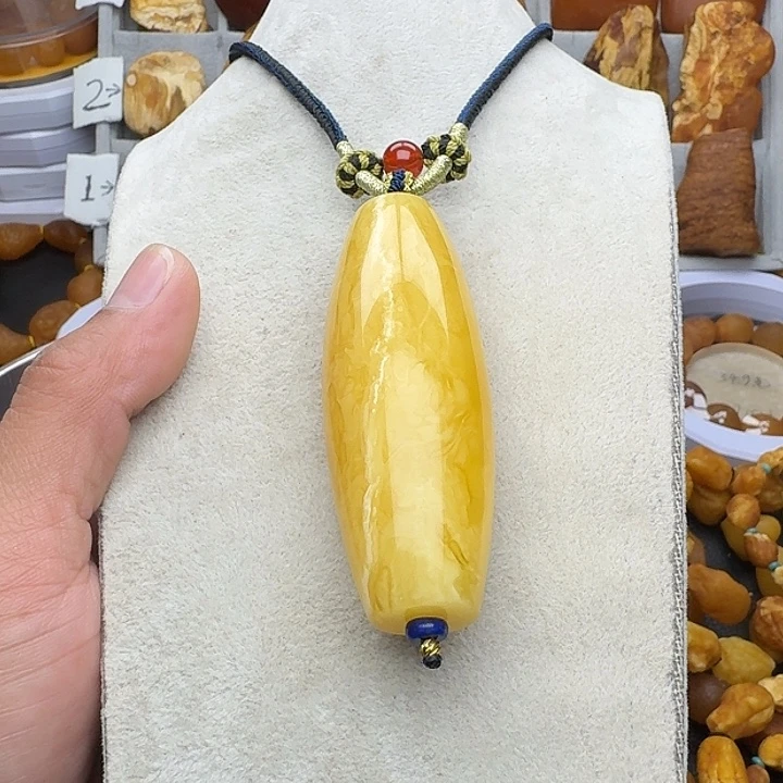 琥珀未镶嵌裸石天然蜜蜡吊坠