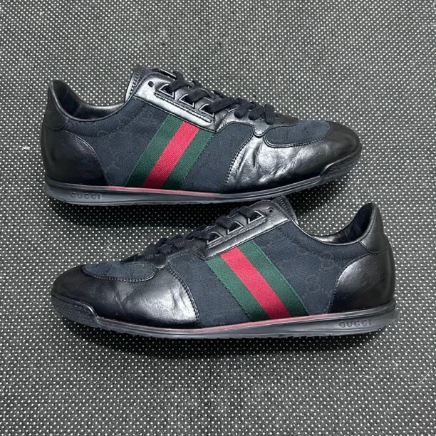 95新 GUCCI/古驰 42.5码 27cm 黑色 满印 休闲鞋