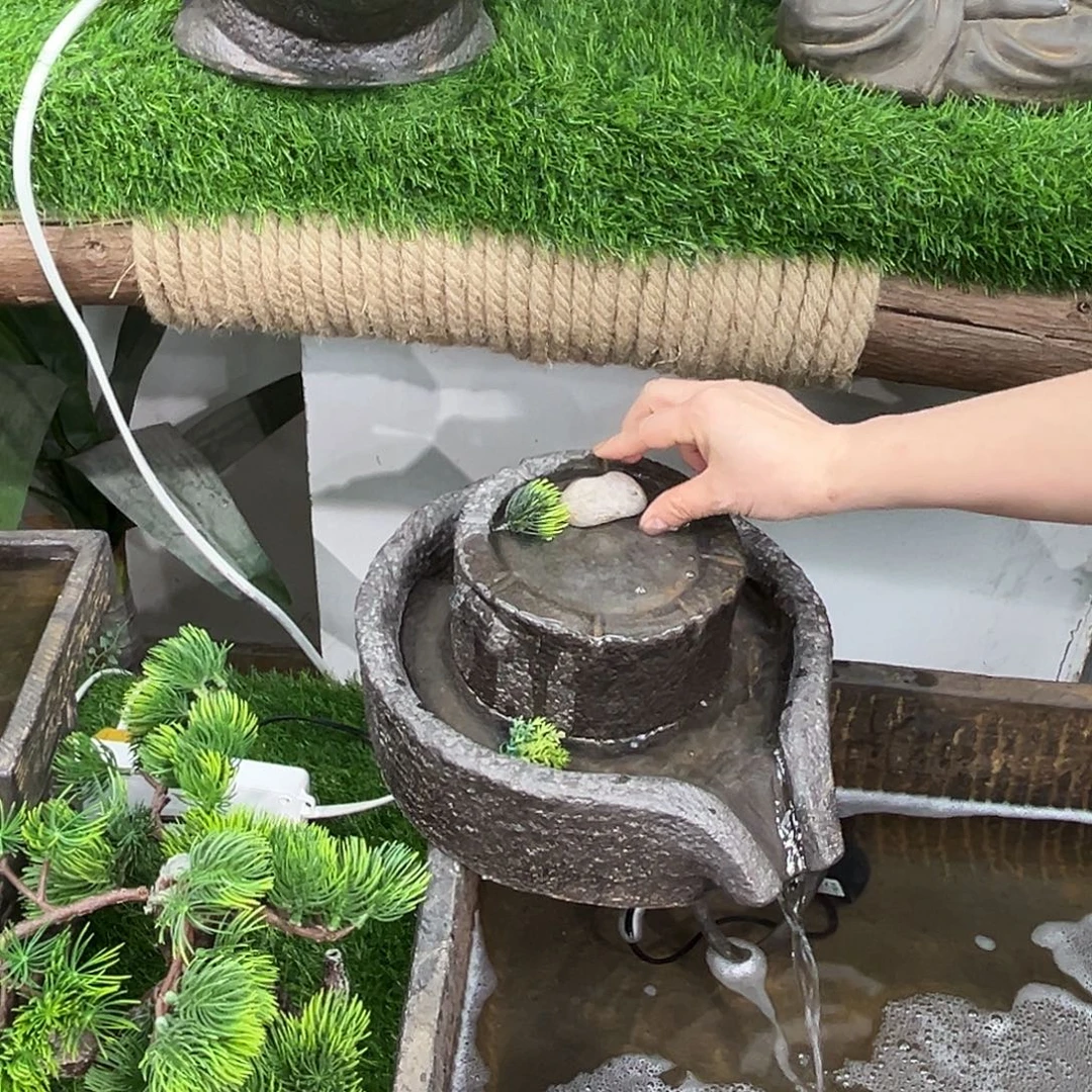 石磨造型流水不带盆