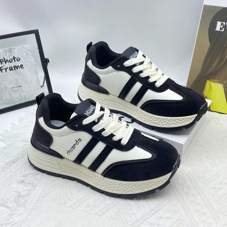 厚底德训鞋女2025夏季新款爆款舒适百搭阿甘软底运动休闲老爹鞋子