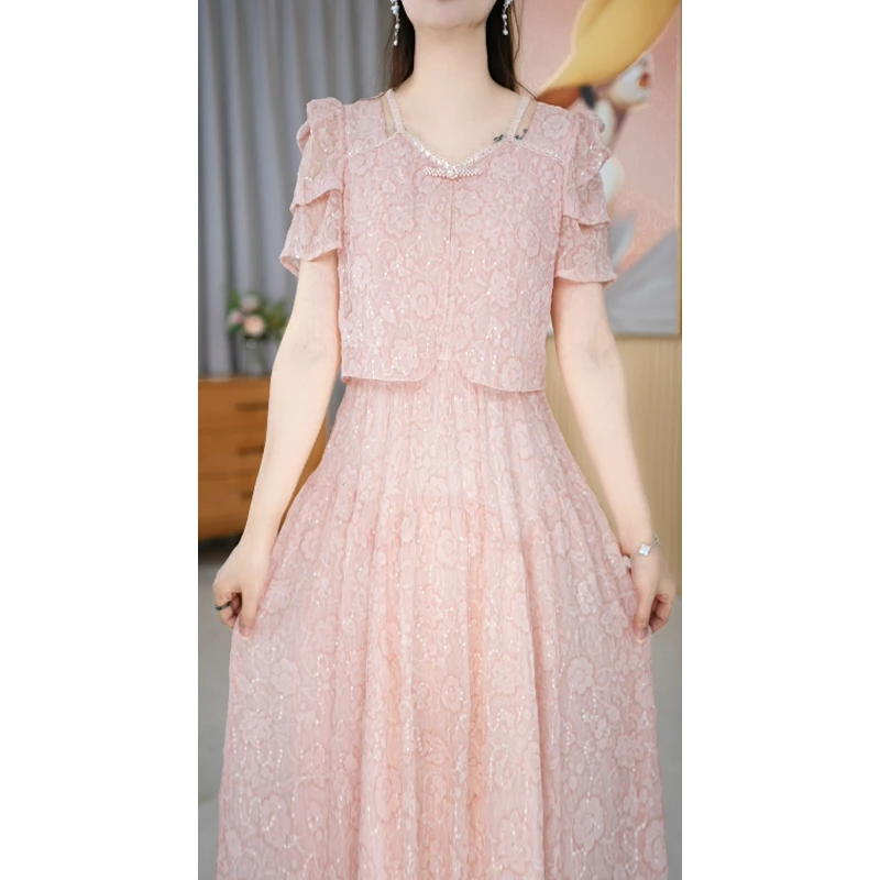 【连衣裙】甜美方领显瘦减龄时尚气质款连衣裙M-4XL