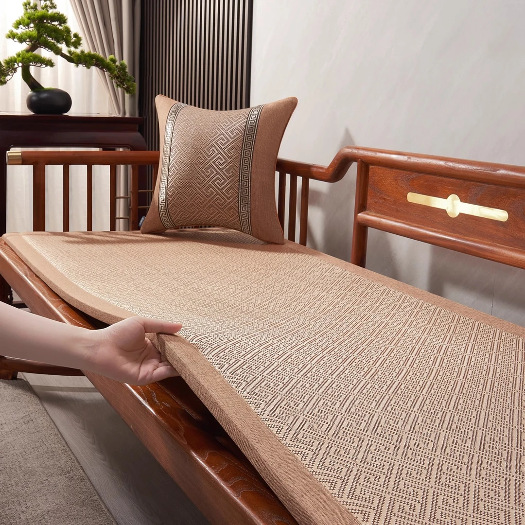 夏季实木沙发凉席坐垫加厚海绵垫子红木沙发垫防滑夏天新中式凉垫