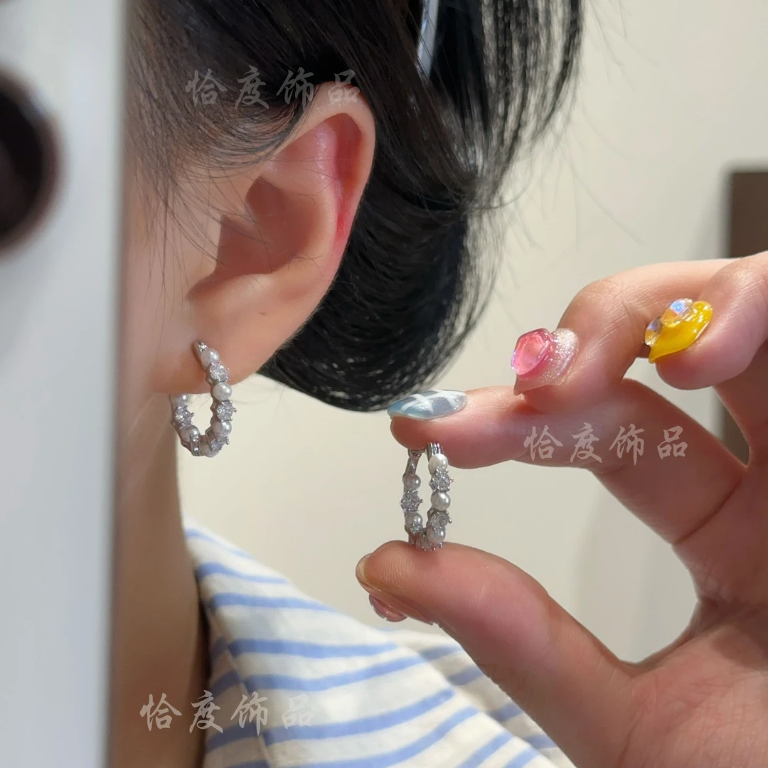【恰度】精致锆石珠珠耳圈轻奢高级感