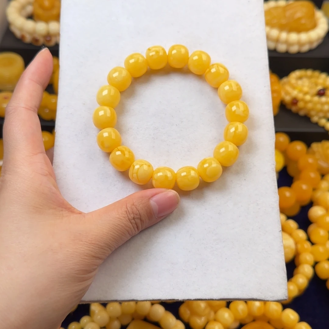 蜜蜡未镶嵌颈饰橘花蜡同料13