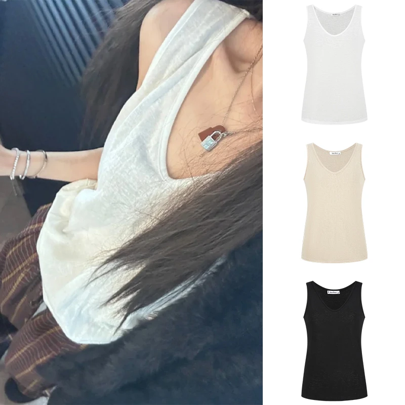 慵懒风小吊带背心春夏季宽松女式潮牌打底内搭遮肉无袖通勤上衣