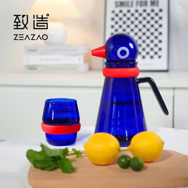 企鹅壶煤气电陶炉明火可加热玻璃加厚冷水壶家用凉水壶大容量