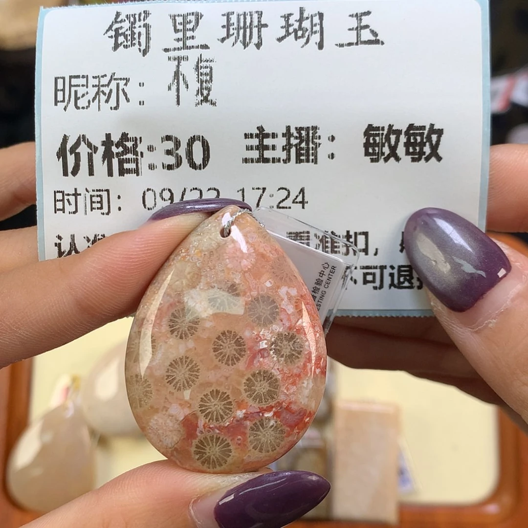 【闪购商品】颈饰未镶嵌硅化珊瑚（珊瑚玉）不*