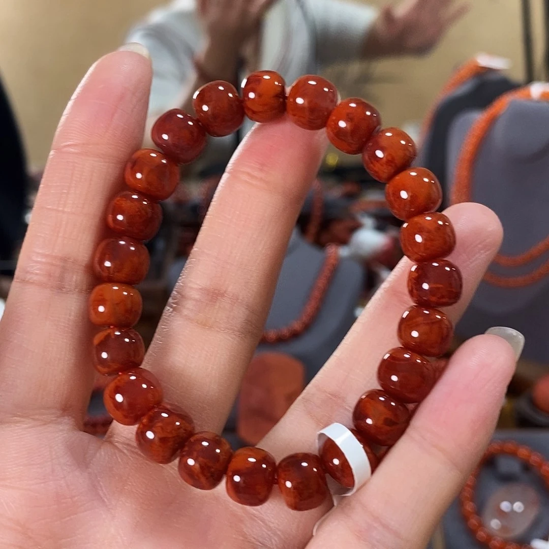 未镶嵌单圈9m m原矿南红玛瑙